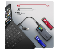Axagon EEM2-SD2 USB-C 10Gbps - M.2 NVMe & SATA SSD bezśrubowa, ekra - 1485447 - zdjęcie 2
